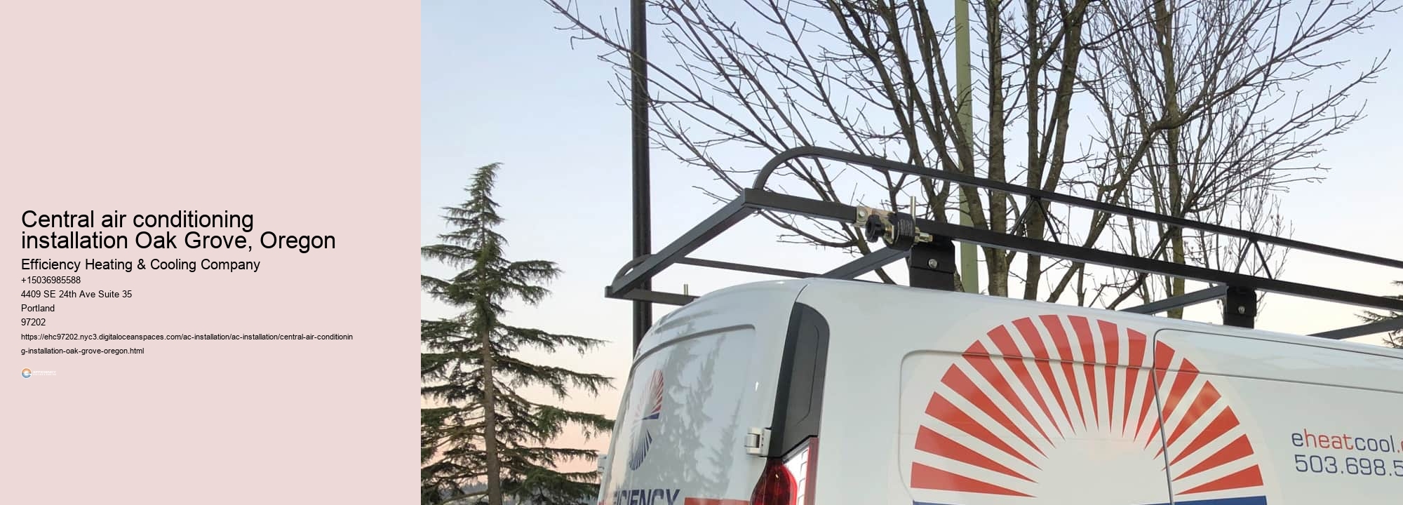 Central air conditioning installation Oak Grove, Oregon